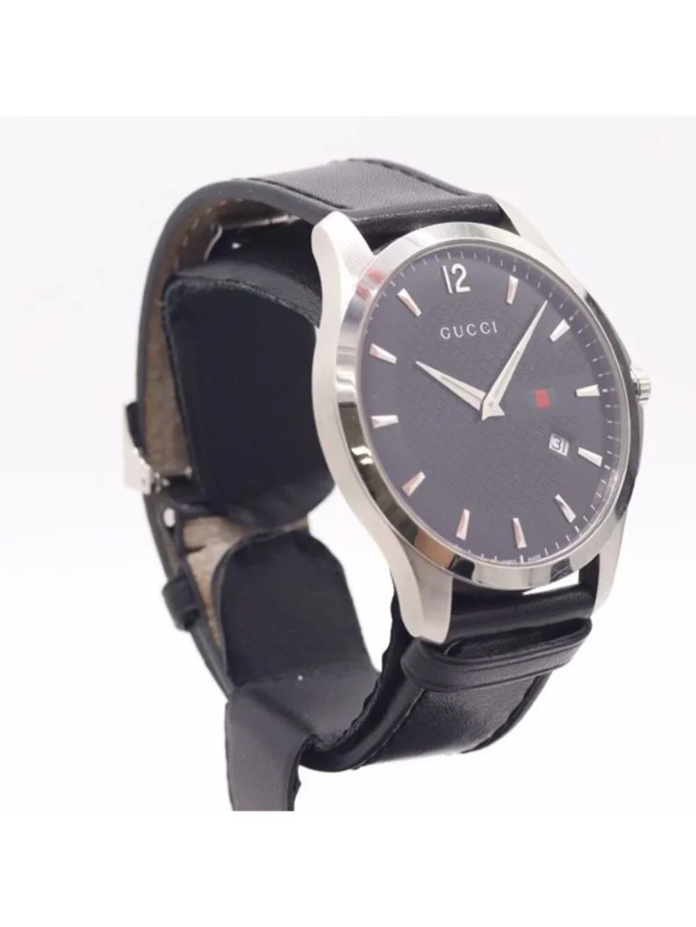 Gucci Timeless 126.3 Quartz Date Black Dial Watches Nam Watch